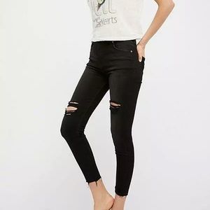 Free People Shark Bite Black Skinny Jeans